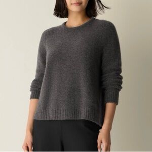 Eileen Fisher Cashmere Silk Boucle Bliss Crew Neck sweater ~ NWT
